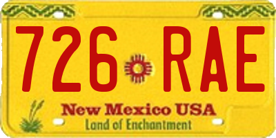 NM license plate 726RAE