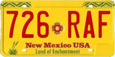 NM license plate 726RAF