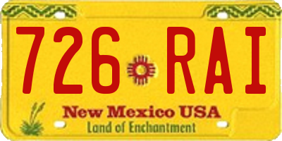 NM license plate 726RAI