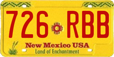 NM license plate 726RBB