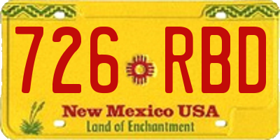 NM license plate 726RBD