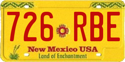 NM license plate 726RBE