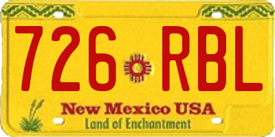 NM license plate 726RBL