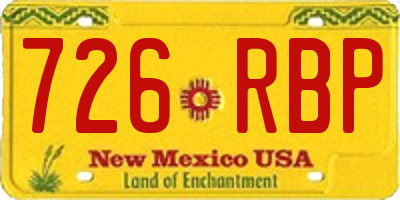 NM license plate 726RBP