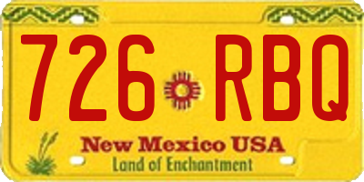 NM license plate 726RBQ