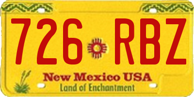 NM license plate 726RBZ