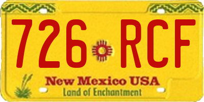 NM license plate 726RCF
