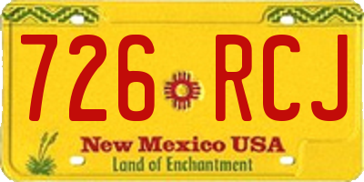 NM license plate 726RCJ