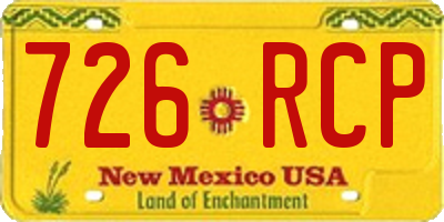 NM license plate 726RCP