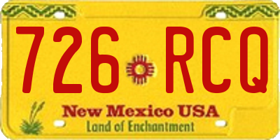 NM license plate 726RCQ