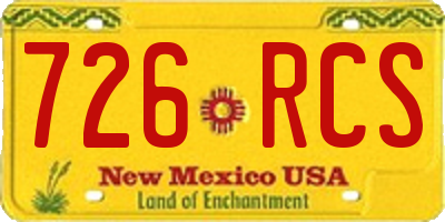 NM license plate 726RCS