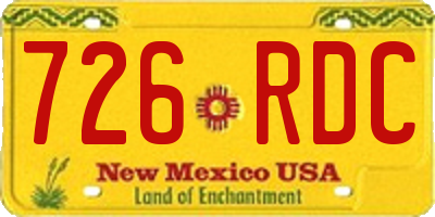 NM license plate 726RDC