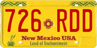 NM license plate 726RDD