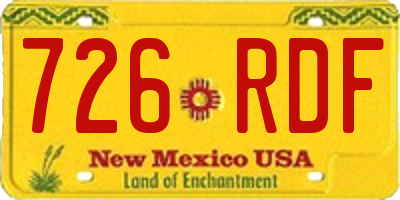 NM license plate 726RDF