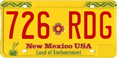 NM license plate 726RDG
