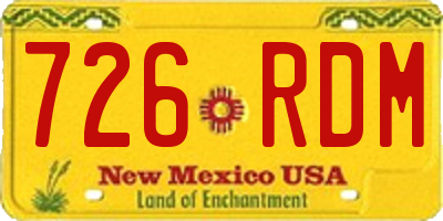 NM license plate 726RDM