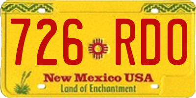 NM license plate 726RDO