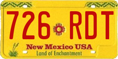 NM license plate 726RDT