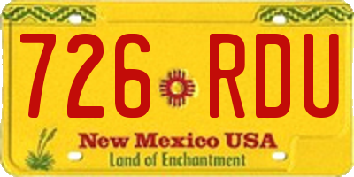 NM license plate 726RDU