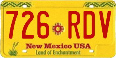 NM license plate 726RDV