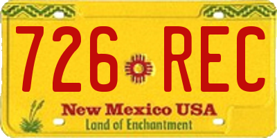 NM license plate 726REC