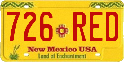 NM license plate 726RED