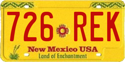 NM license plate 726REK