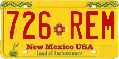 NM license plate 726REM