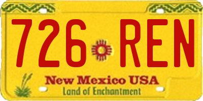 NM license plate 726REN