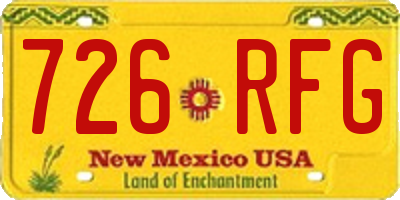 NM license plate 726RFG