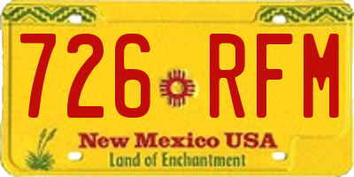 NM license plate 726RFM