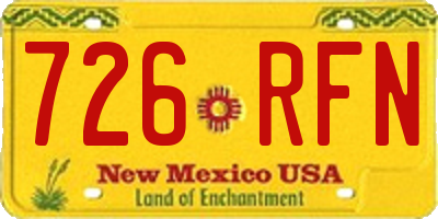 NM license plate 726RFN
