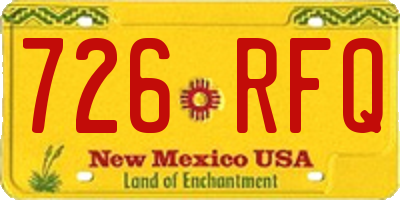 NM license plate 726RFQ
