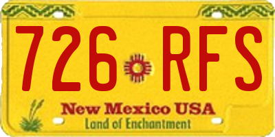 NM license plate 726RFS