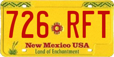 NM license plate 726RFT