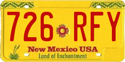 NM license plate 726RFY