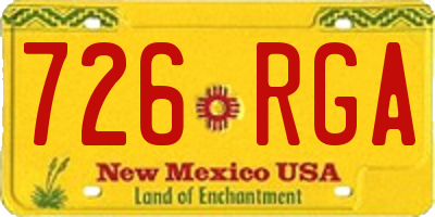 NM license plate 726RGA