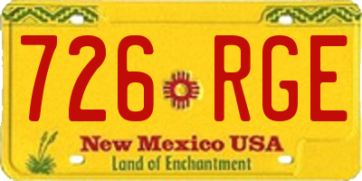 NM license plate 726RGE