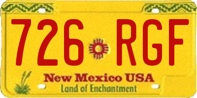 NM license plate 726RGF