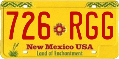 NM license plate 726RGG