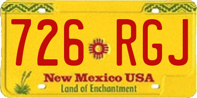 NM license plate 726RGJ