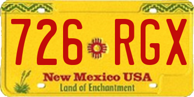 NM license plate 726RGX