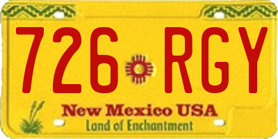 NM license plate 726RGY