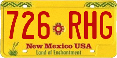 NM license plate 726RHG