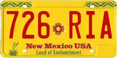 NM license plate 726RIA