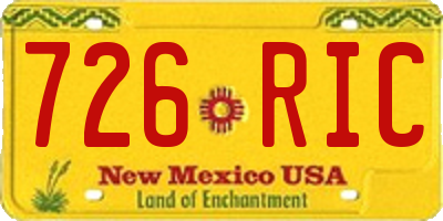 NM license plate 726RIC