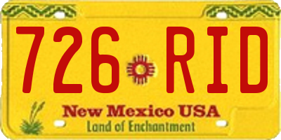 NM license plate 726RID