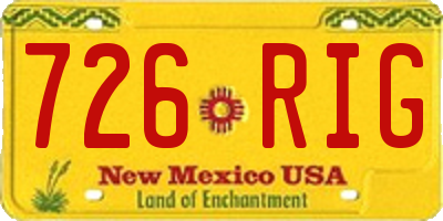 NM license plate 726RIG