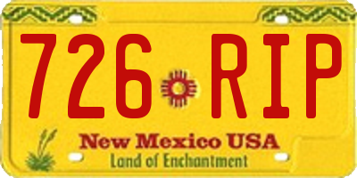 NM license plate 726RIP