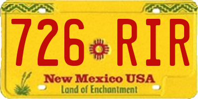 NM license plate 726RIR